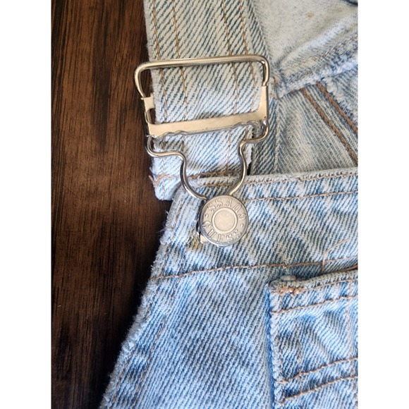 Vintage Guess Jeans Romper Bib Overalls Shorts Blue Denim Shortalls 7 Juniors - Picture 7 of 12